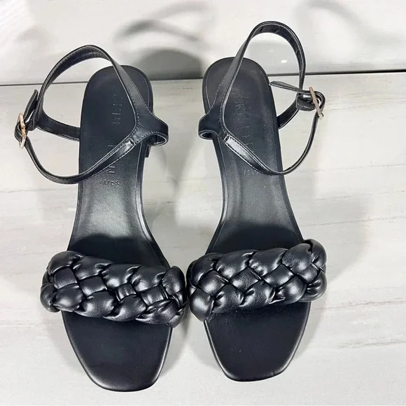 Anne Klein Mirabel Womens Faux Leather Open Toe Block Heel Black Size 8 - Picture 3 of 8